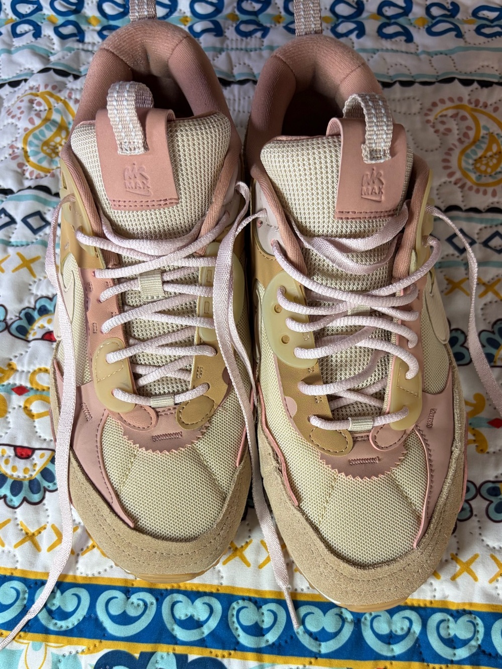 Nike Peach and Pink Lace-Up Sneakers